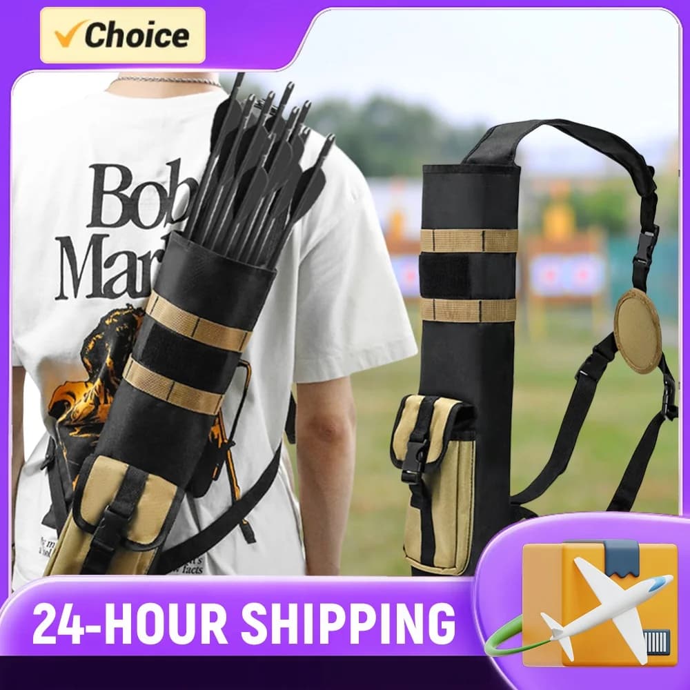Archery Quiver with Molle System Pocket Hip Arrows Bag Dual Use Lightweight Arrow Holder for Target Hunting