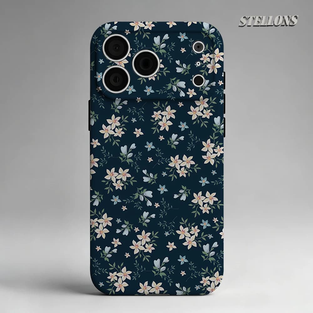 Custodia per telefono floreale blu Ditsy per custodia magnetica per iPhone 17 16 15 14 13 Pro Max Plus, custodia robusta a strato singolo/doppio