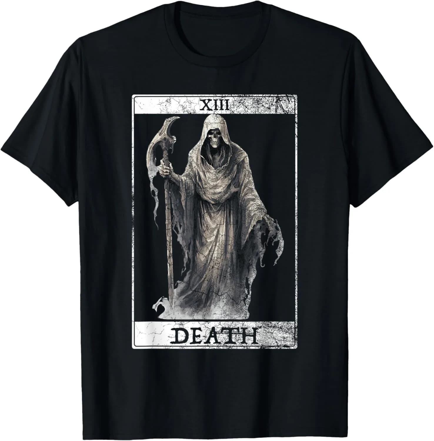 T-shirt con tarocchi vintage Death Reaper Occult Satan Unholy Horror