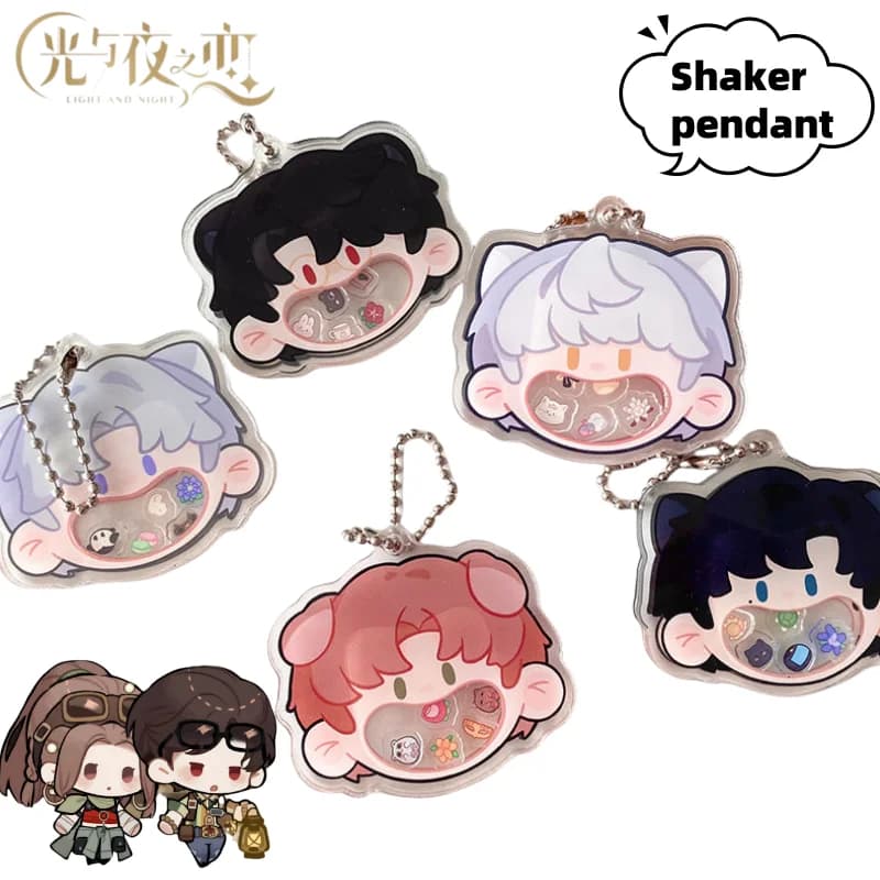 Nuova luce e notte Osborn Sariel Charlie Evan Cartoon Shaker Portachiavi Kawaii Girl Heart Bag Accessori pendenti Regali di festa