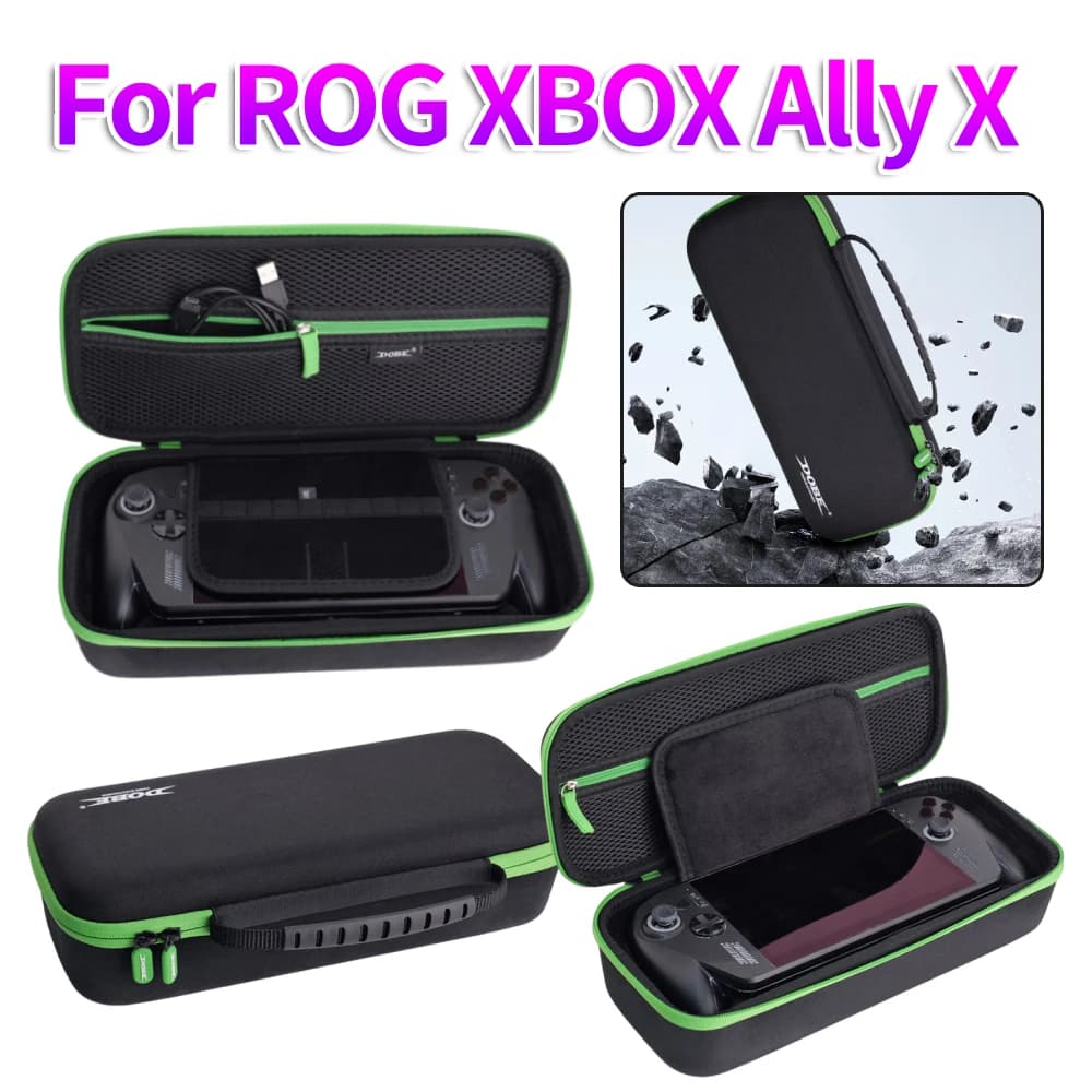 Custodia Rigida per ROG XBOX Ally X con Tasca a Rete, Guscio Protettivo Antiurto, Borsa da Viaggio per Accessori di Gioco
