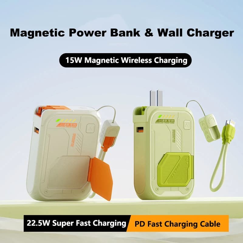 Power Bank MagSafe 20000mAh 22.5W Ricarica Rapida con Cavo e Caricatore da Muro per iPhone 17 X Samsung Xiaomi Huawei
