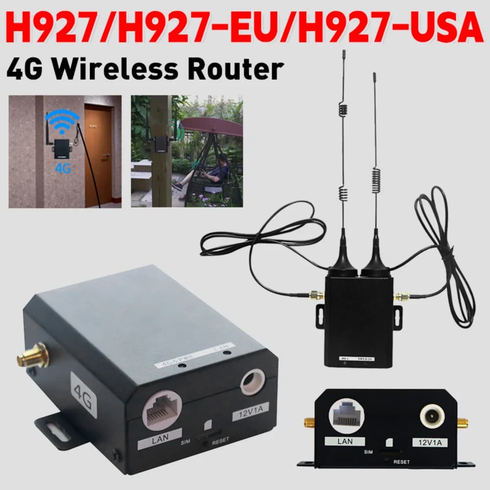 Router wireless 4G LTE di livello industriale H927 da 150 Mbps con antenna esterna, supporta 16 utenti Wi-Fi per rete ad alta velocità per esterni
