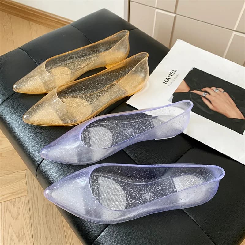 Sandali a punta da donna nuovi estivi da donna bocca superficiale scarpe basse Baotou tinta unita per esterni scarpe casual sandali tinta unita