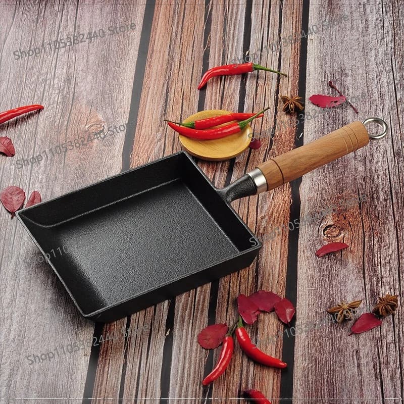 home tamagoyaki non-stick pan uncoated pancake square mini frying pan wok