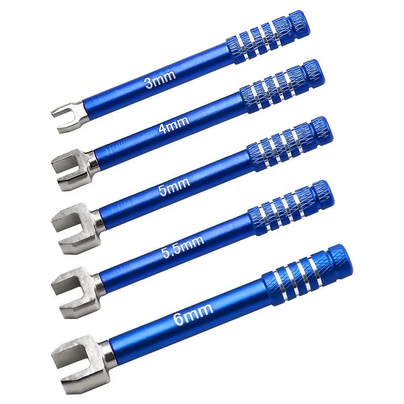 Set di chiavi professionali RC in acciaio al carbonio medio, set di chiavi a forcella 3/4/5/5.5/6mm per tuning di auto crawler D339