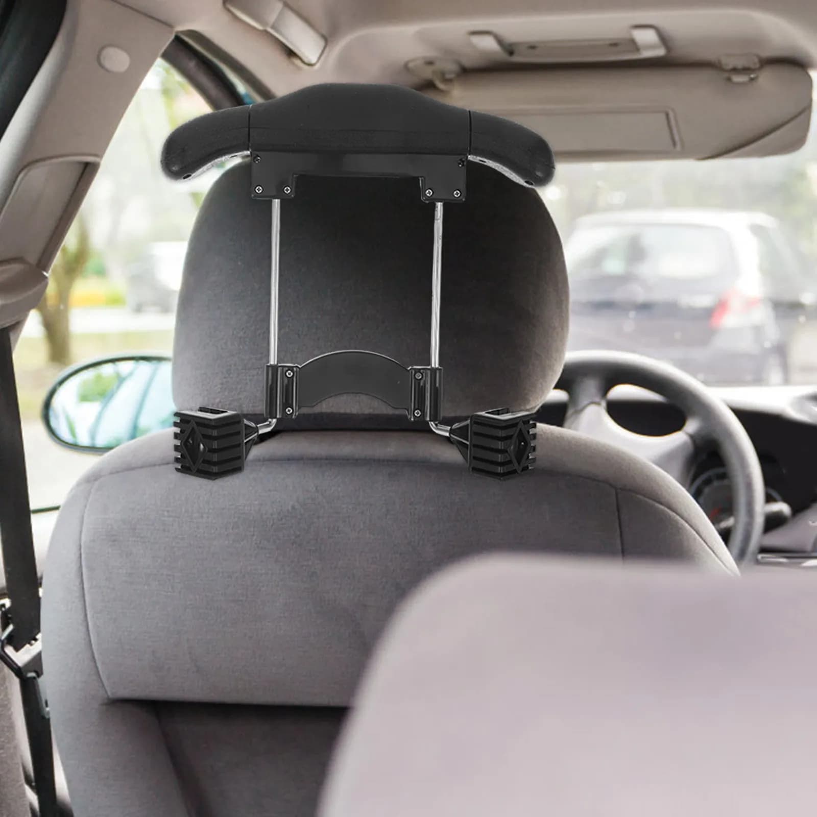 Retractable Car Headrest Coat Hanger for Suits Jackets Shirts - Universal Fit Adjustable Automotive Clothes Rack Back Seat
