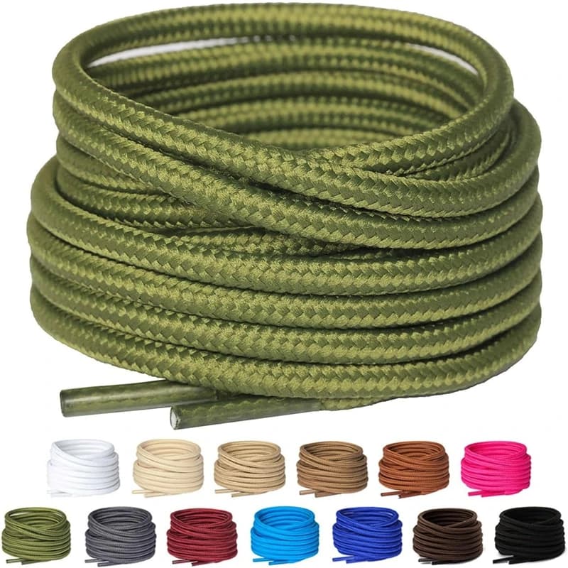 2 Paia NUOVE di Lacci Classici Rotondi Resistenti per Sneakers, Stivali, Scarpe da Trekking e Scarpe Oxford
