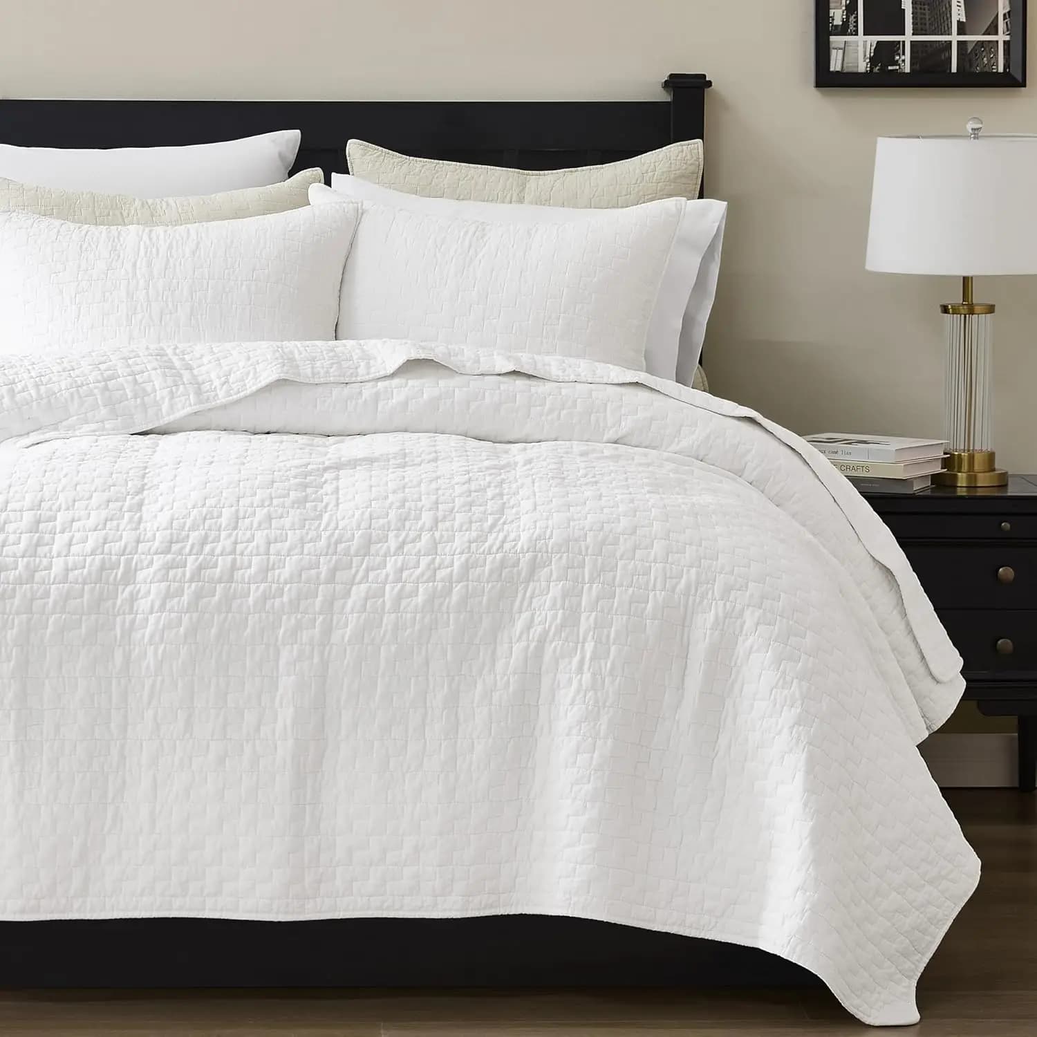 Queen Size Cotton Cover Set, Lightweight and Soft Bed Cover with Loyalty for All Seasons, 3 Pieces
