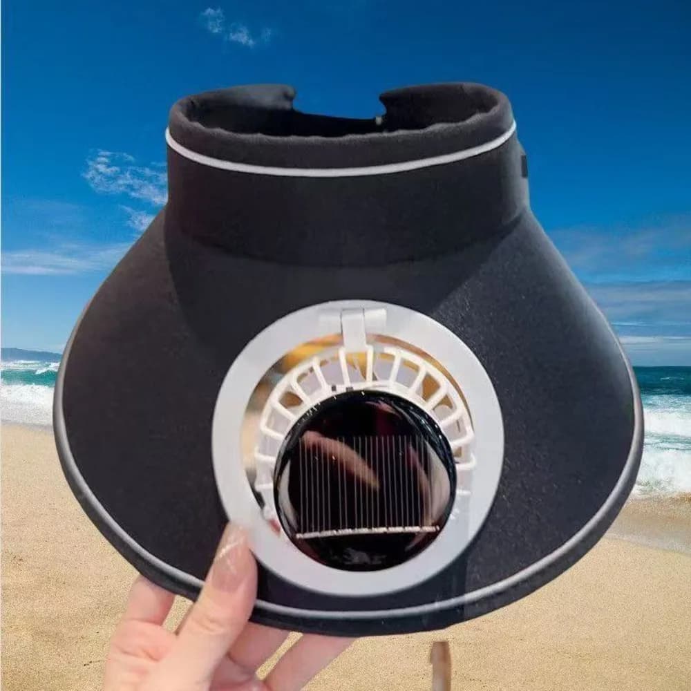 Breathable Summer Fan Sunhat Mesh Strong Wind Wide Brim Sun Hat Sun Protection Wide Brim Solar Fan Cap Summer Activity