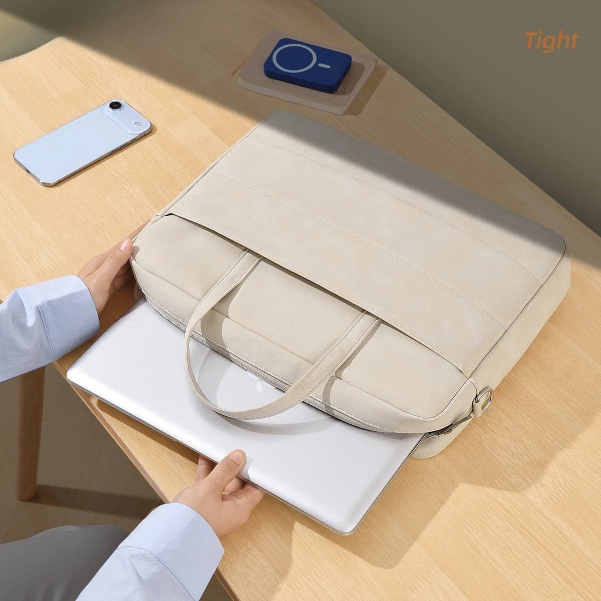 Borsa per Laptop 14-16 Pollici in Pelle, Valigetta Antiurto, Custodia per Notebook, Borsa a Tracolla, Borsa da Viaggio per Affari per MacBook