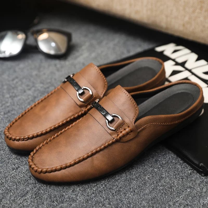 Scarpe casual da uomo taglie forti 45 46, mules, mocassini, ciabatte, sandali, infradito, scarpe basse, con punta chiusa, senza tacco, aperte sul retro, slip-on