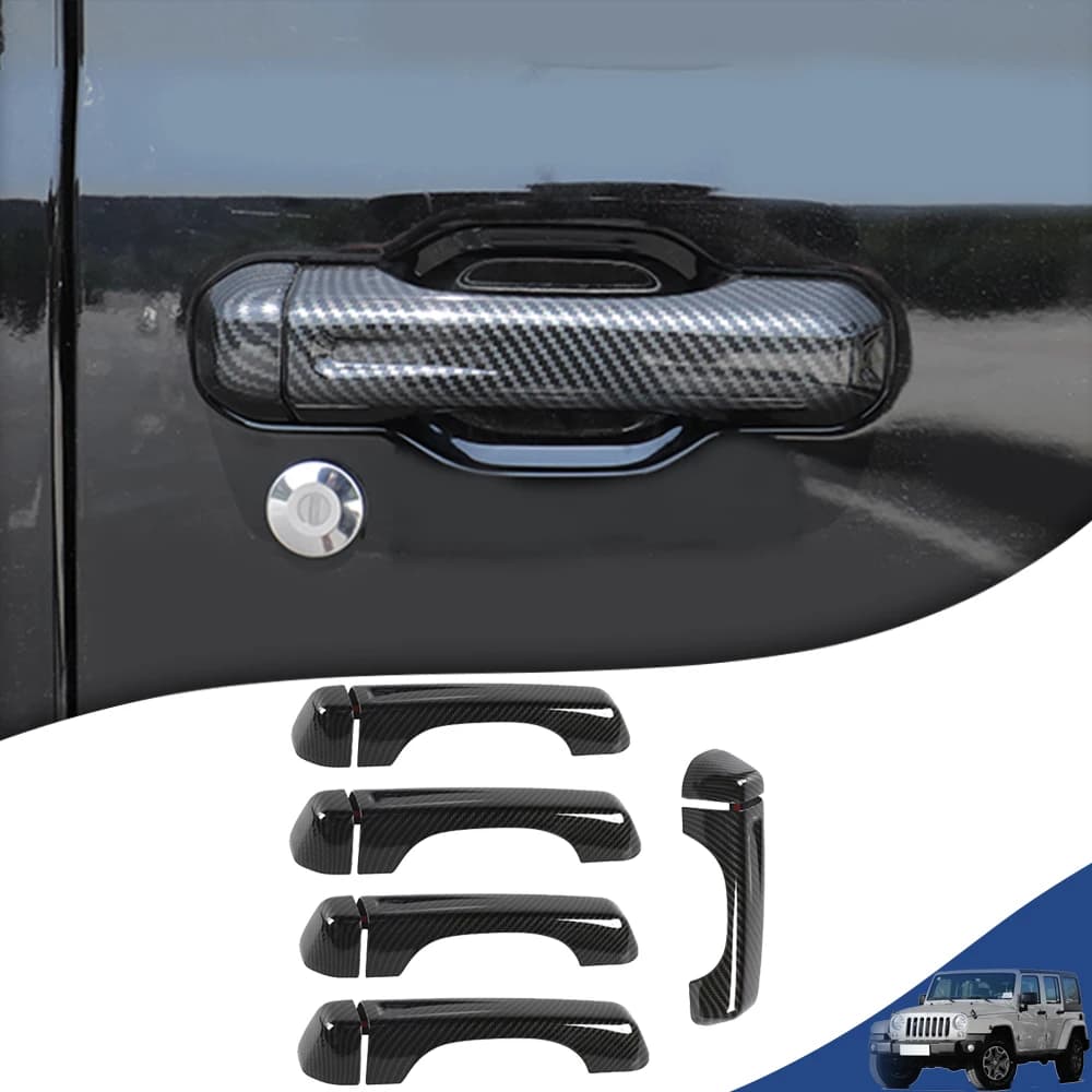 Adesivo per copertura della maniglia del portellone della maniglia della portiera dell'auto per Jeep Wrangler JL 2018-2023 4 porte senza foro di blocco intelligente accessori esterni