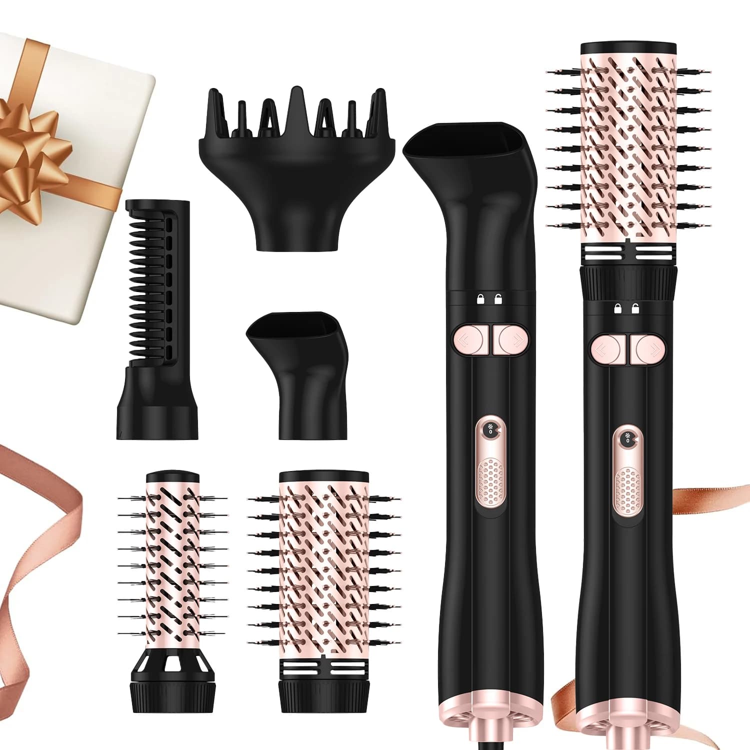 Brush for hair dryer in one, hair dryer 5 in 1 and volumizing for styler to dry, smooth and curl