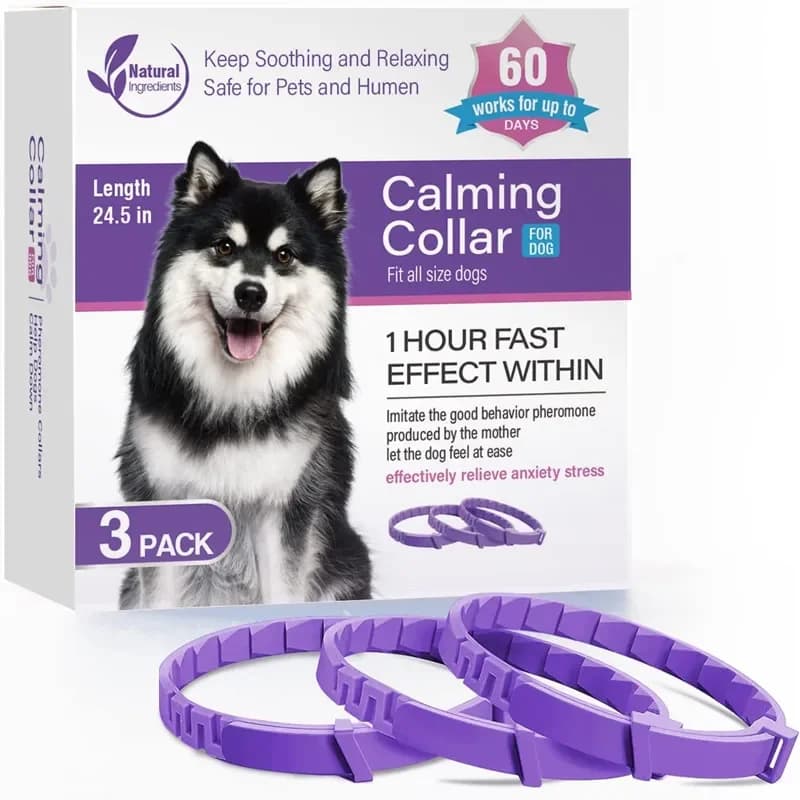 Collare per pulci e zecche per gatti e cani da compagnia Efficiente allevia l'ansia Collari calmanti regolabili per cani di piccola taglia e media confezione da 3