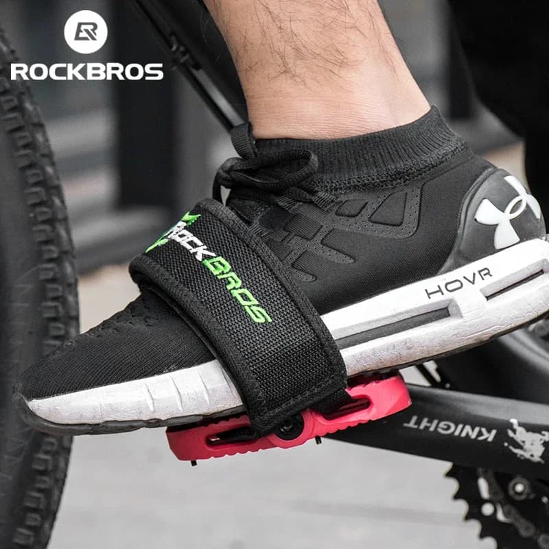 ROCKBROS Cycling Pedal Bike Covers Foot Pedal Belt High Strength Anti-slip Bicycle Pedal Belt with Velcro Bicycle Accessories MTB