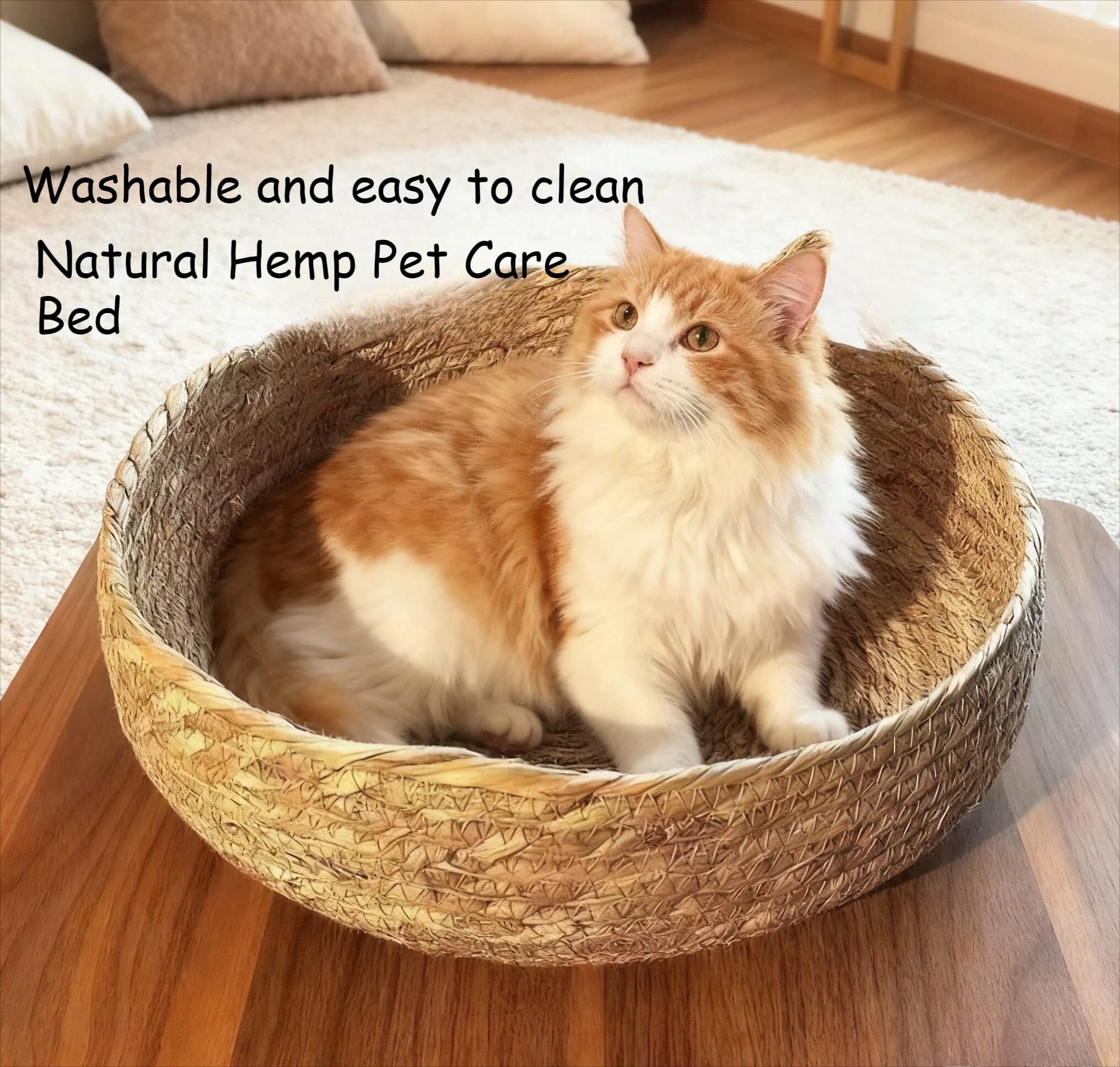 Extra Large Pet Nest, Natural Material Washable Bed For Cat Dog Poultry Small Animals
