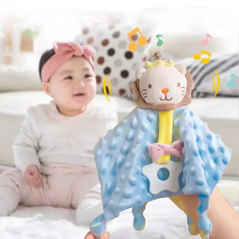 Coperta trapuntata per bambini Coperta di sicurezza per animali ripieni di peluche per neonati - Asciugamano lenitivo / Bambole che dormono per neonati in morbido peluche