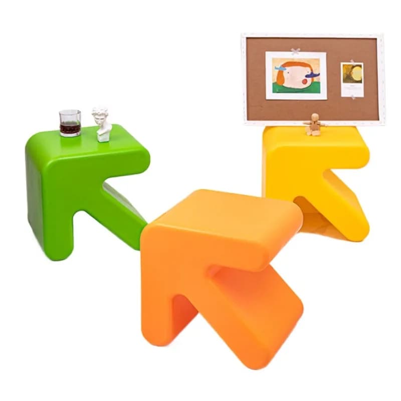 Piccolo sgabello per la casa, panca creativa a forma di freccia, in plastica spessa, per provata, ingresso o cambio scarpe, sgabello basso