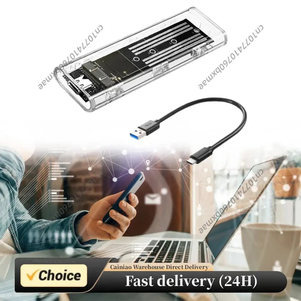 Case esterno trasparente M.2 NGFF SATA Type C 3.1 per SSD, custodia per disco rigido da 10 Gbps, adattatore esterno per SSD per 2230/2242/2260/2280