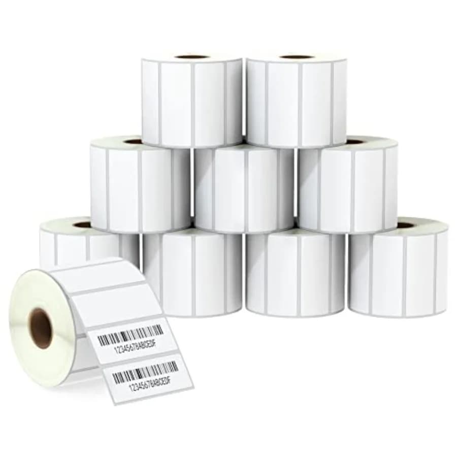 Etichette per cartelle e indirizzi da 2,625" x 67 mm x 25 mm compatibili con le stampanti di etichette Zebra e Rollo, adesivo premium e perforato