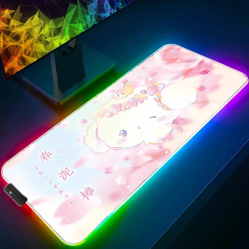Tappetino per Mouse XXL Cogimyun con Retroilluminazione RGB, Grande Tappetino da Gaming in Gomma per PC, Tappetino LED per Tastiera e Scrivania