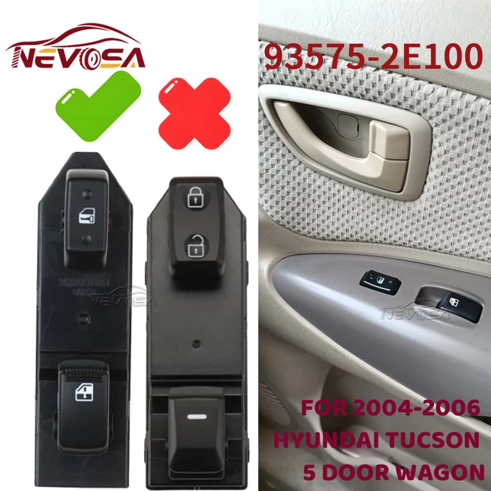 93575-2E100 Per Hyundai Tucson JM MK1 2004 2005 2006 Anteriore Destro Finestra di Potere Interruttore di Controllo Lato Passeggero Pulsante 935752E100
