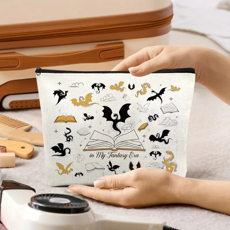 A Fantasy Dragon makeup bag: cute multifunctional case with zipper for woman, bag to store jewelry