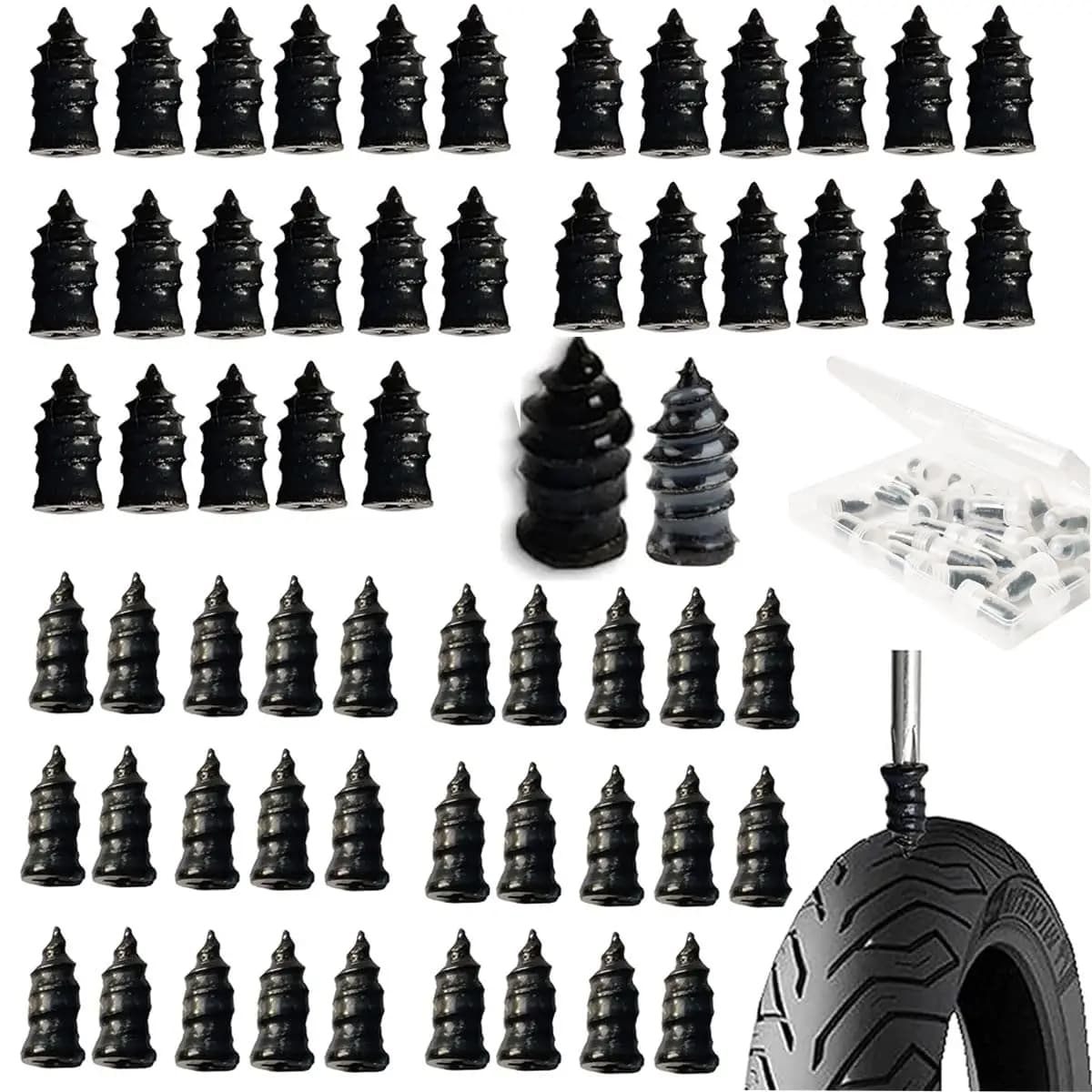 Universal Spiral Tire Repair Kit for Car Motorcycle and Bike Fast Emergency Repair and Vehicle Maintenance Tool Set