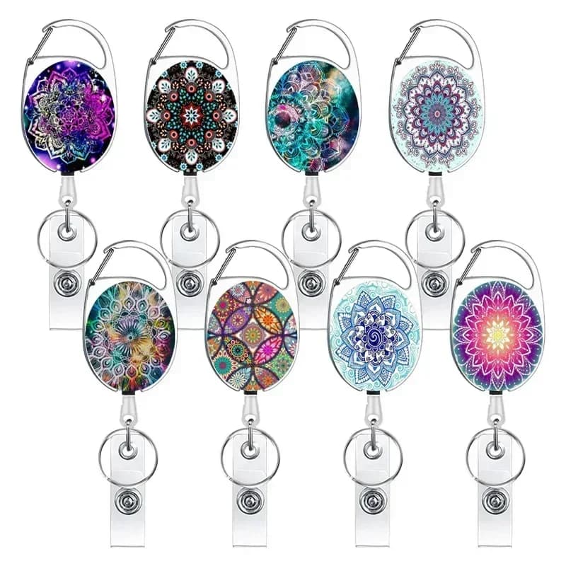2025 Student Print Office Cordino Clip Keychain Name Tag Holder Keychain Identity card Keychain Corda Bobina Retract Pull Pull Keychain Distinctive