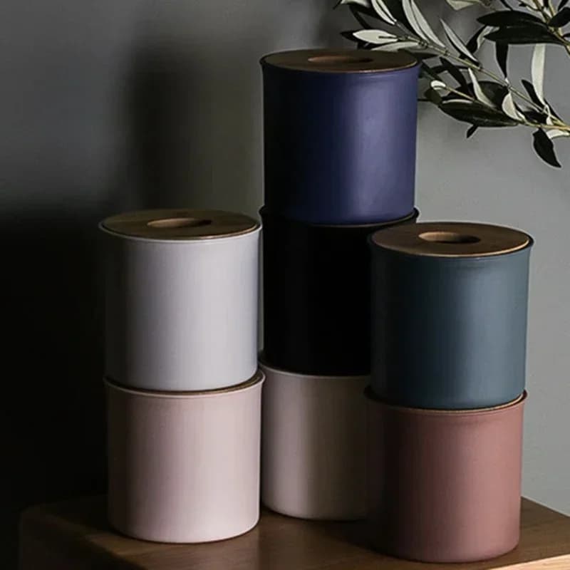 Box for round handkerchiefs Plastic handkerchief door Paper napkins in roll Car handkerchiefs for home hotel Toilet paper box in solid color desk