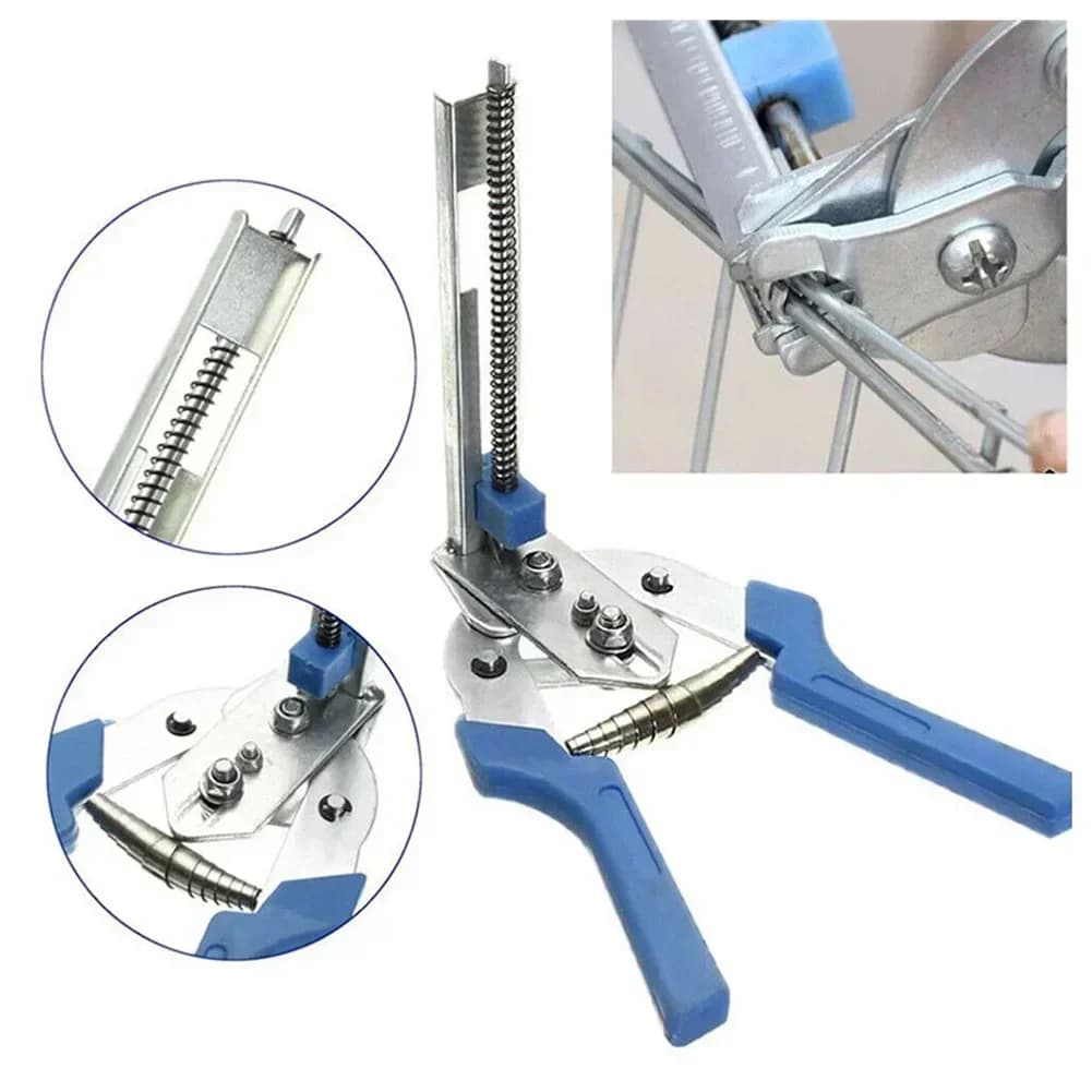 Pinza per anelli per gabbie per animali Tipo M Chiodatrice per fissaggio su suoneria in filo Cucitrice con 600 clip Pinze per gabbie per recinzione in filo di gabbia per polli