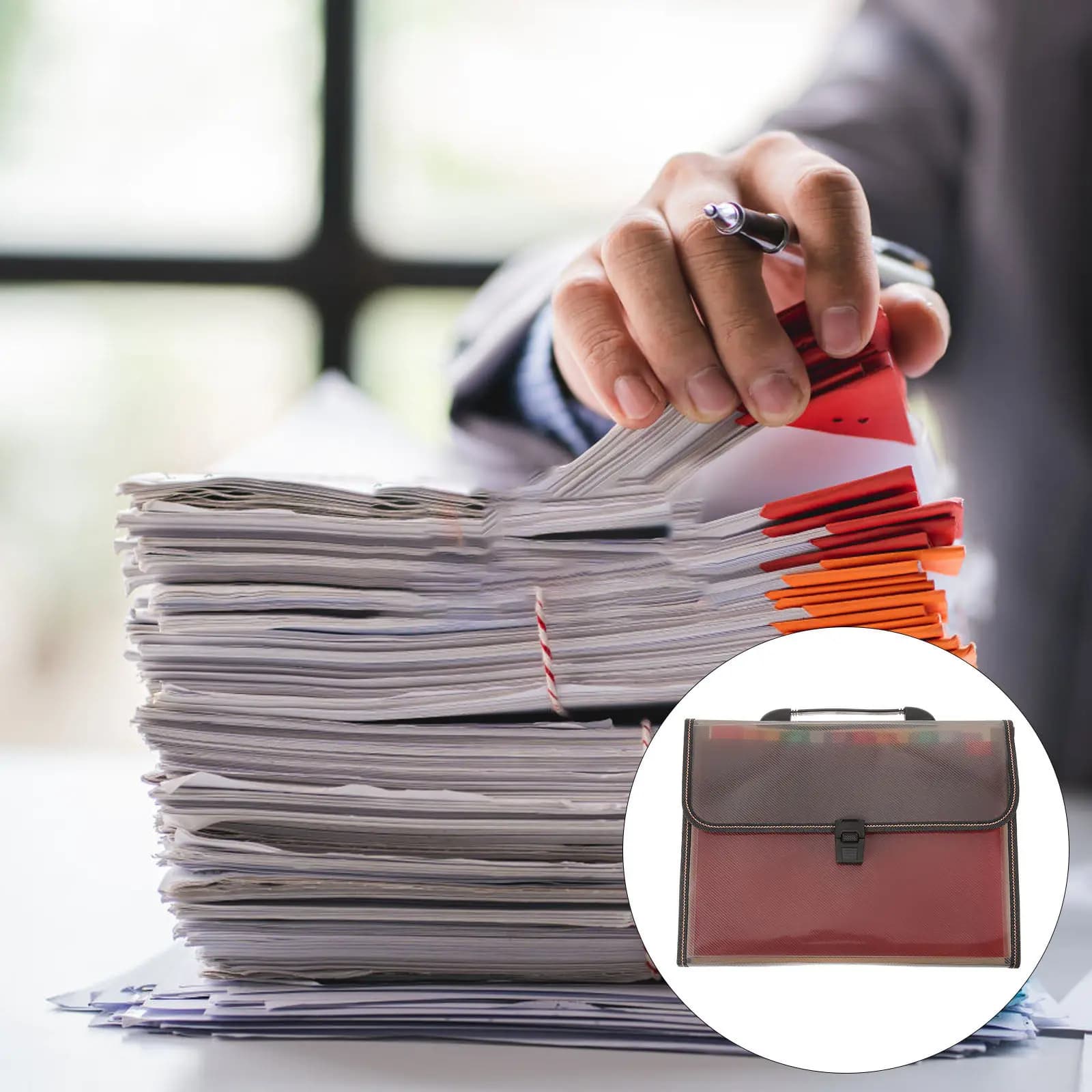 Organizzatore per Documenti Espandibile a Fisarmonica di Grande Capacità, Formato A4, Portatile e Leggero in Materiale PP per Fogli