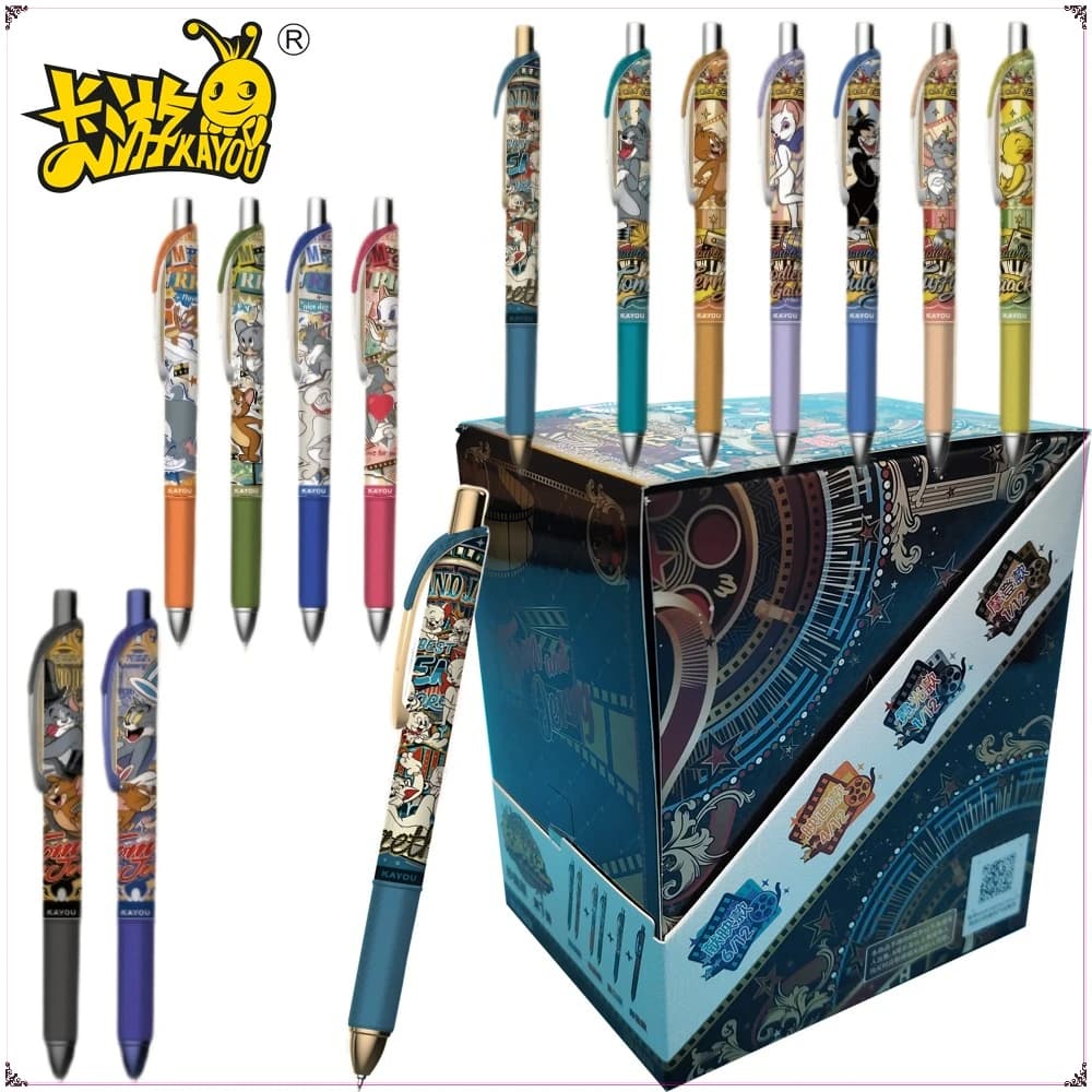 Penna Gel Originale KAYOU Tom e Jerry, Confezione Sorpresa, Penna a Sfera Creativa ad Asciugatura Rapida, Nera 0.5mm, Cancelleria per Studenti, Regali per Bambini