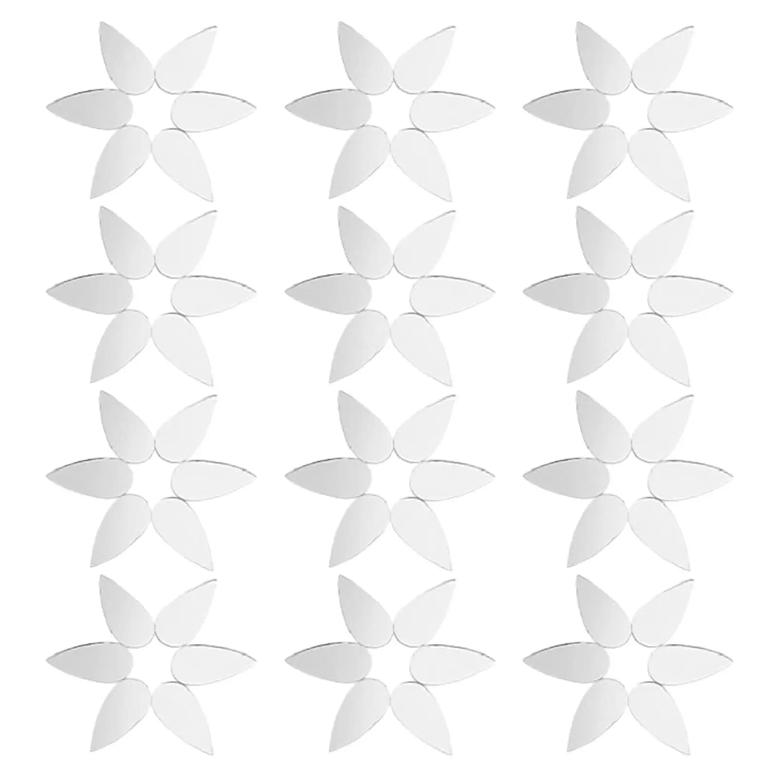 200 Pcs Wall Stickers Acrylic Water Drop Mirror for Crafts Mini Adornments Decals Decor Silver Peel and Bathroom
