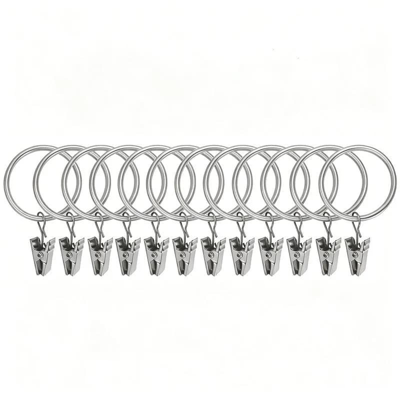 62 pcs 25mm Metal Curtain Hanger Rings, Easy Slide On Rod, suitable for Bathroom Shower Panels, Sturdy Metal Ring