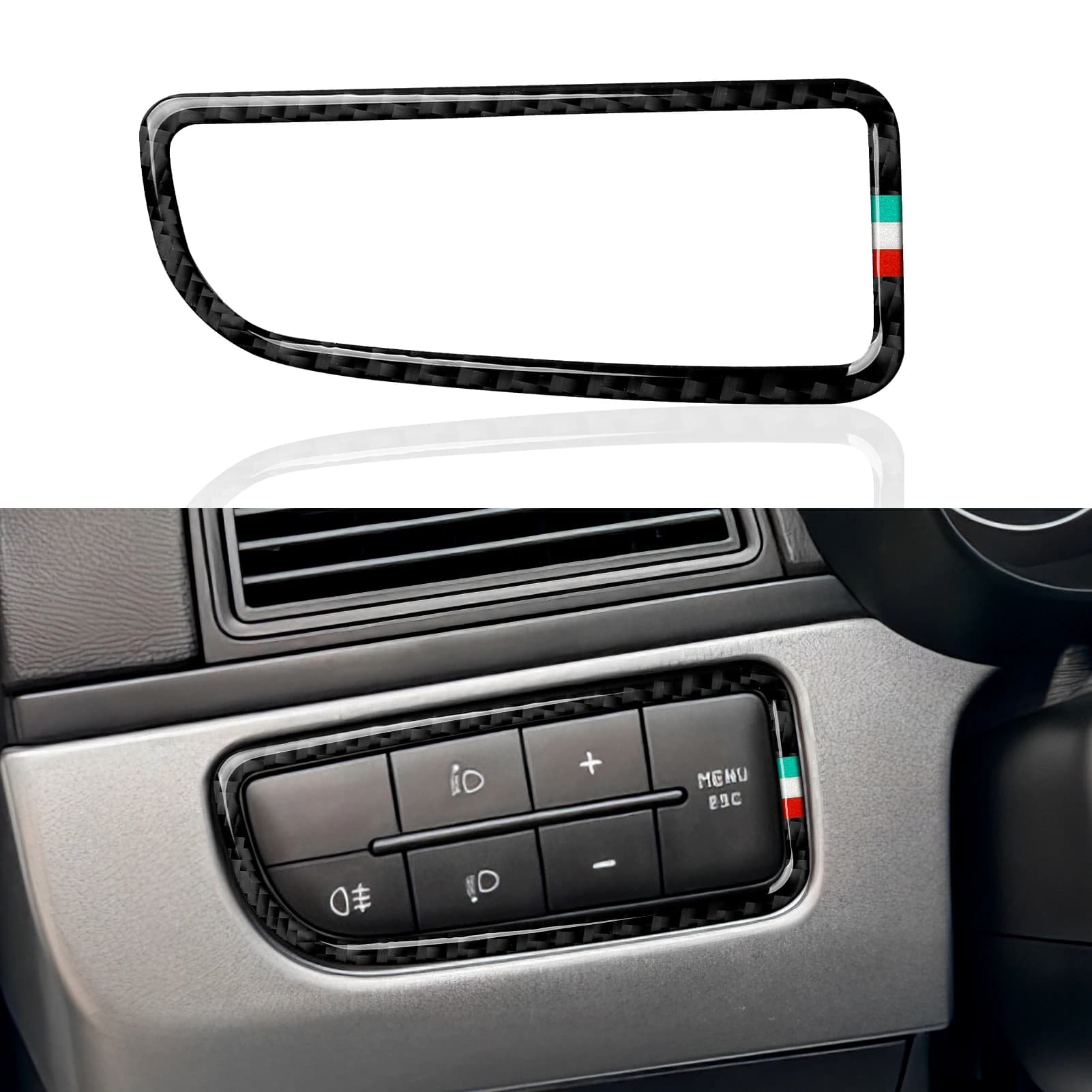Pannello Interruttore Fari Auto. Adesivo Decorativo in Fibra di Carbonio. Per Fiat Abarth Grande Punto 199 (2005-2010) Linea (2007-2018) Accessori