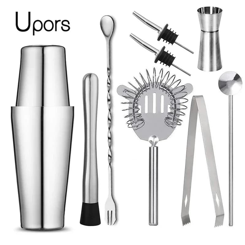 UPORS Boston Shaker Set da Bar professionale per barista in acciaio inossidabile con miscelatore per Cocktail Martini
