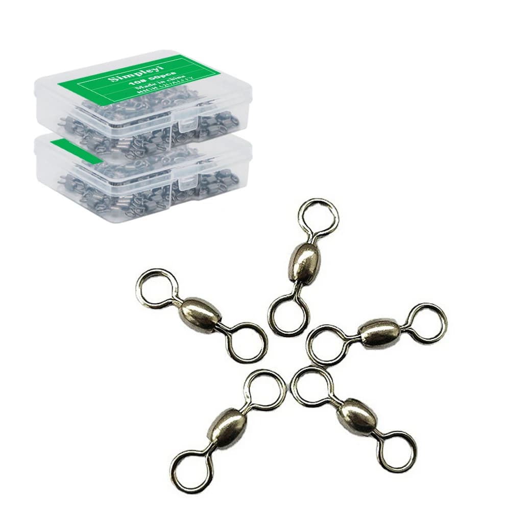 50 pcs / fishing rod bearing swivel swivel ring solid crane Swive fishing connector line fishing equipment accessory tool