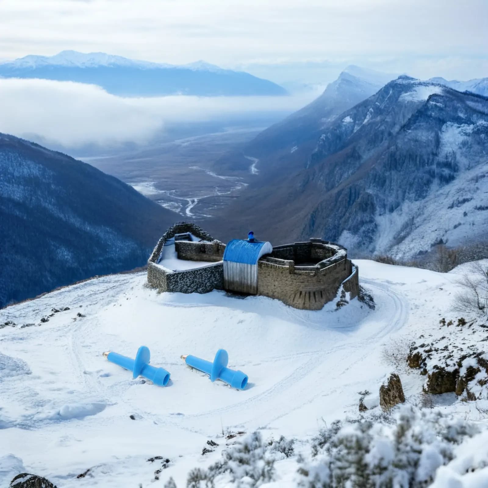 4 Pezzi di Ricambio per Punte di Bastoni da Trekking - Piedini in Plastica Resistente per Massima Trazione su Sentieri Bagnati e Innevati - Outdoor