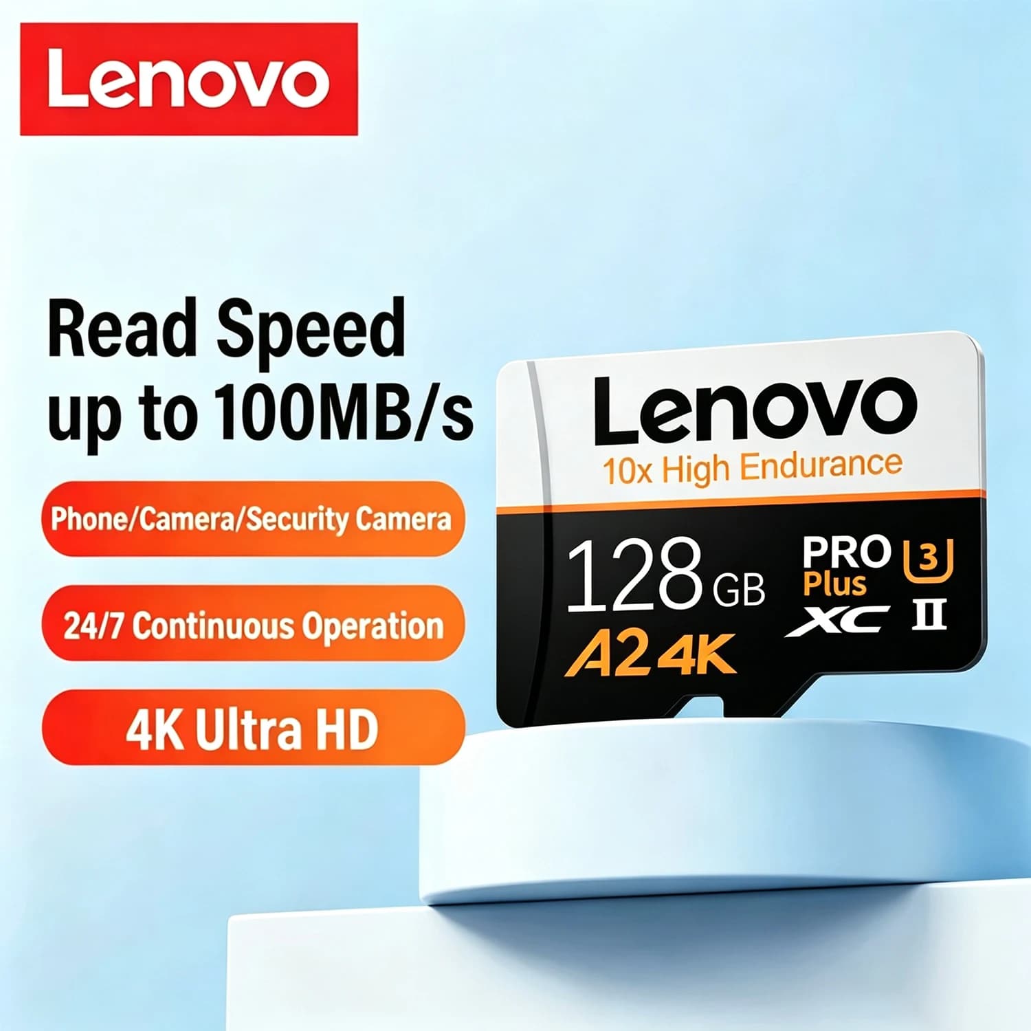 Lenovo SD Card Memory Card 128GB 256GB V30 U3 High Speed TF Flash Card 4K Full HD Video Micro SD Card For Xiaomi Phone Camera PC