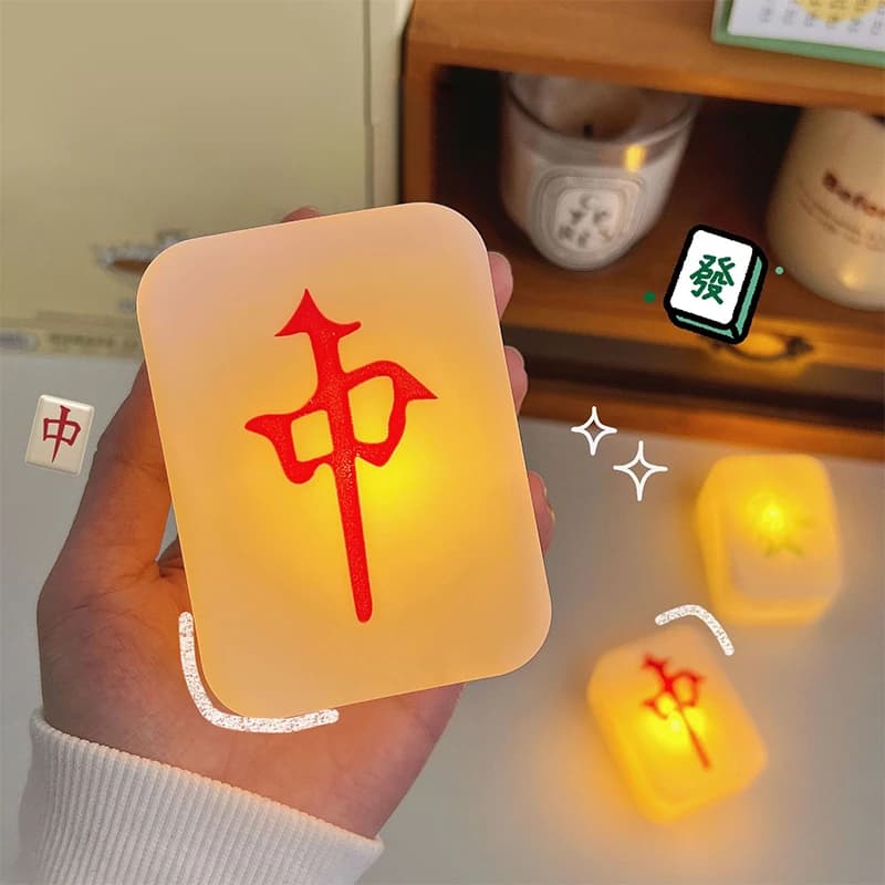Luce notturna cinese Mahjong Luce soffusa Protezione per gli occhi Luce a LED Sonno LED Mahjong Luce creativa