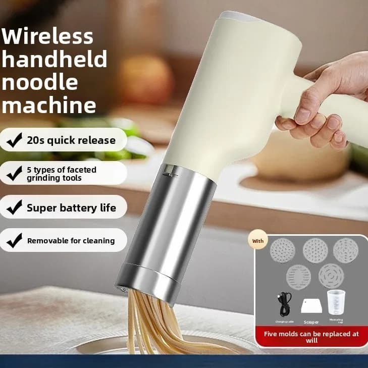 2025 Nuova macchina per pasta efficiente portatile senza fili elettrica multifunzione da cucina Macchina per fare noodle facile da pulire