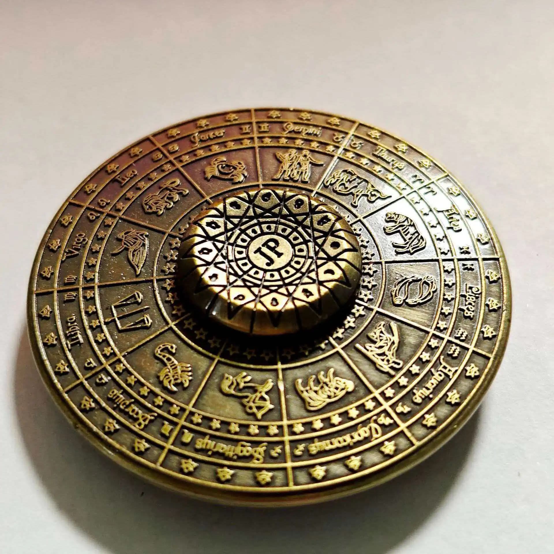 Constellation Zodiac Sign Fidget Spinner Metal Cool EDC Gadgets Sensory Stress Relief Toys ADHD Anxiety Best Gifts Kids & Adults