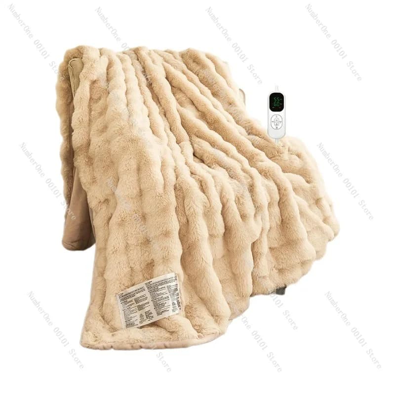 Coperta riscaldante elettrica | Coperta elettrica in pelliccia di coniglio a bolle, coperta riscaldante per riscaldamento