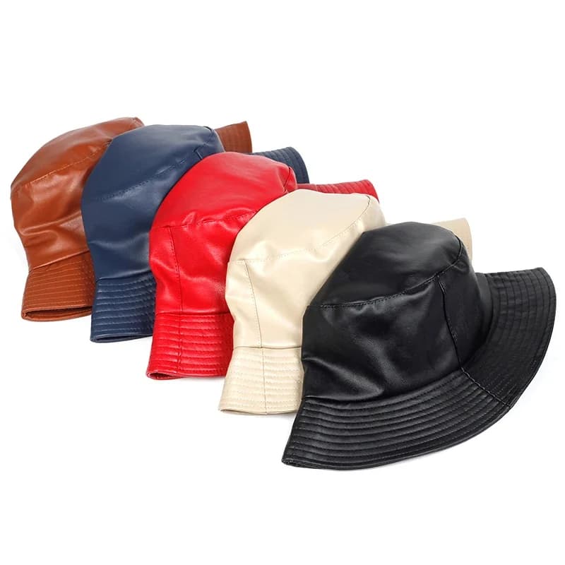 Cappello da pescatore Panama in pelle tinta unita unisex Cappello da viaggio per esterni Cappelli per protezione solare per uomo Donna Cappello da pescatore