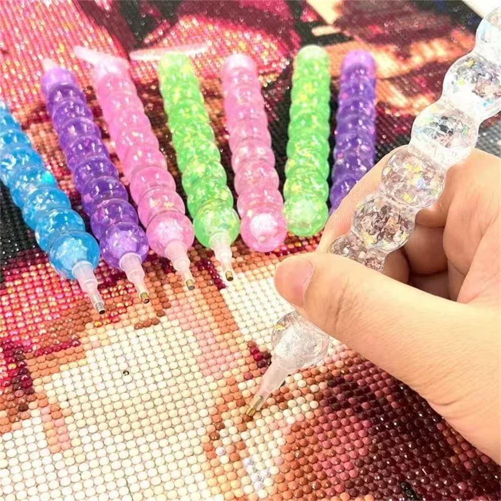 13pcs Candy Diamond Painting Pen Set Resin Threaded Point Drill Pen With Plastic Replacement Pen Tiops DIY Tool Accessories