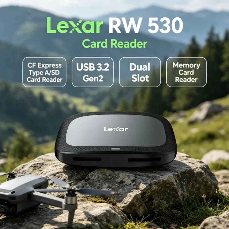 Lexar CFexpress Type A / SD Memory Card Reader RW530 Dual Slot USB 3.2 Gen2 CFA Max 900MB/s SD Card Reader