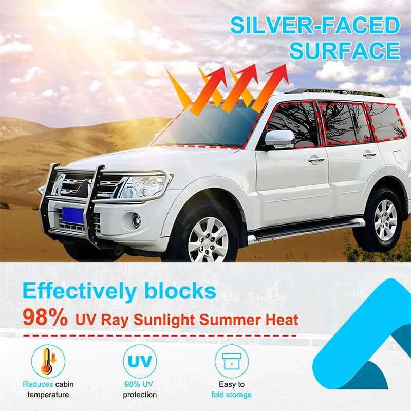 For Mitsubishi Pajero/Shogun V93 2006-2019 Car Windshield Window Sun Shade Visor Suction Cup Sunshield Sunscreen Curtain