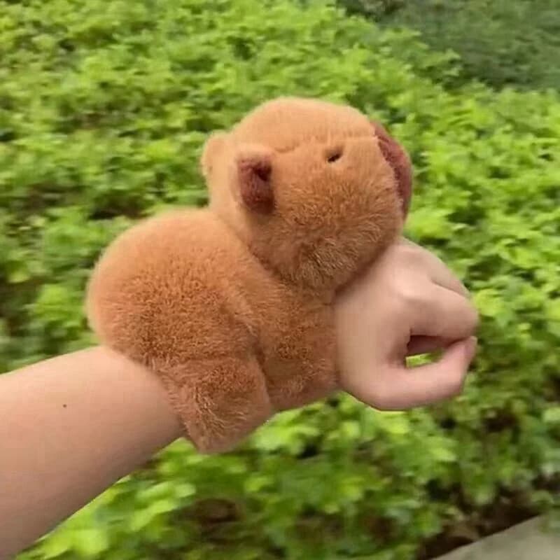 Adorabile Braccialetto a Forma di Capibara, Peluche Imbottito Kawaii, Anello da Polso Divertente per Bambini